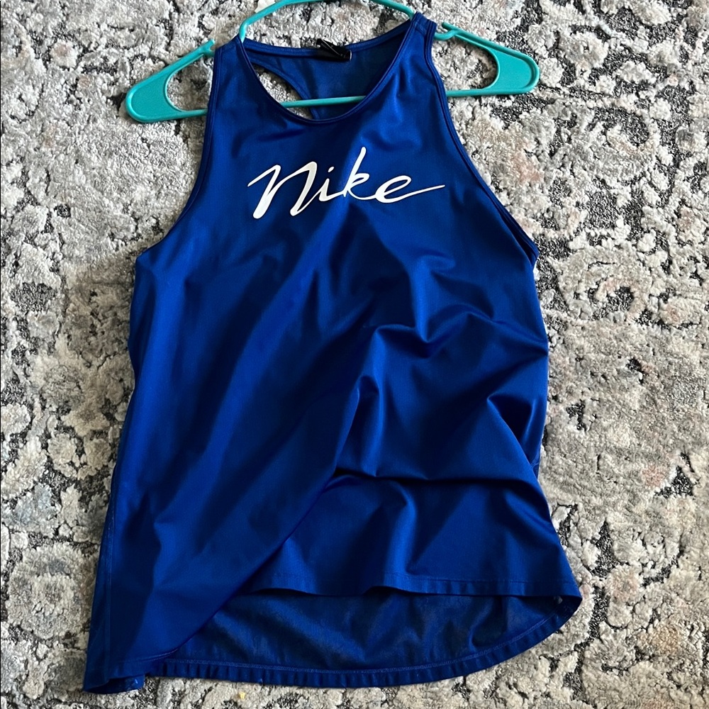 Nike Women’s Royal Blue Tank with White Script Logo